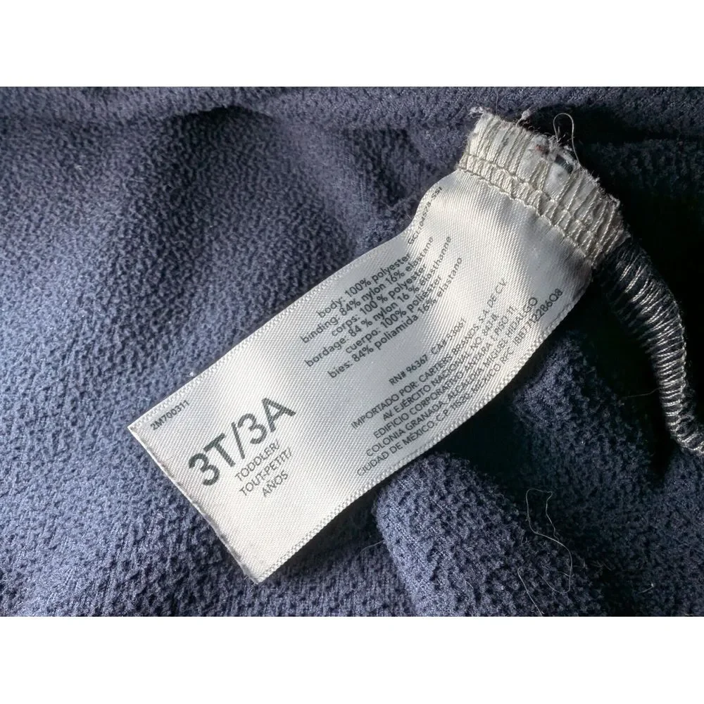 OshKosh B'gosh Quarter Zip Fleece‎ Color block Jacket Toddler 3T Gray/ Navy